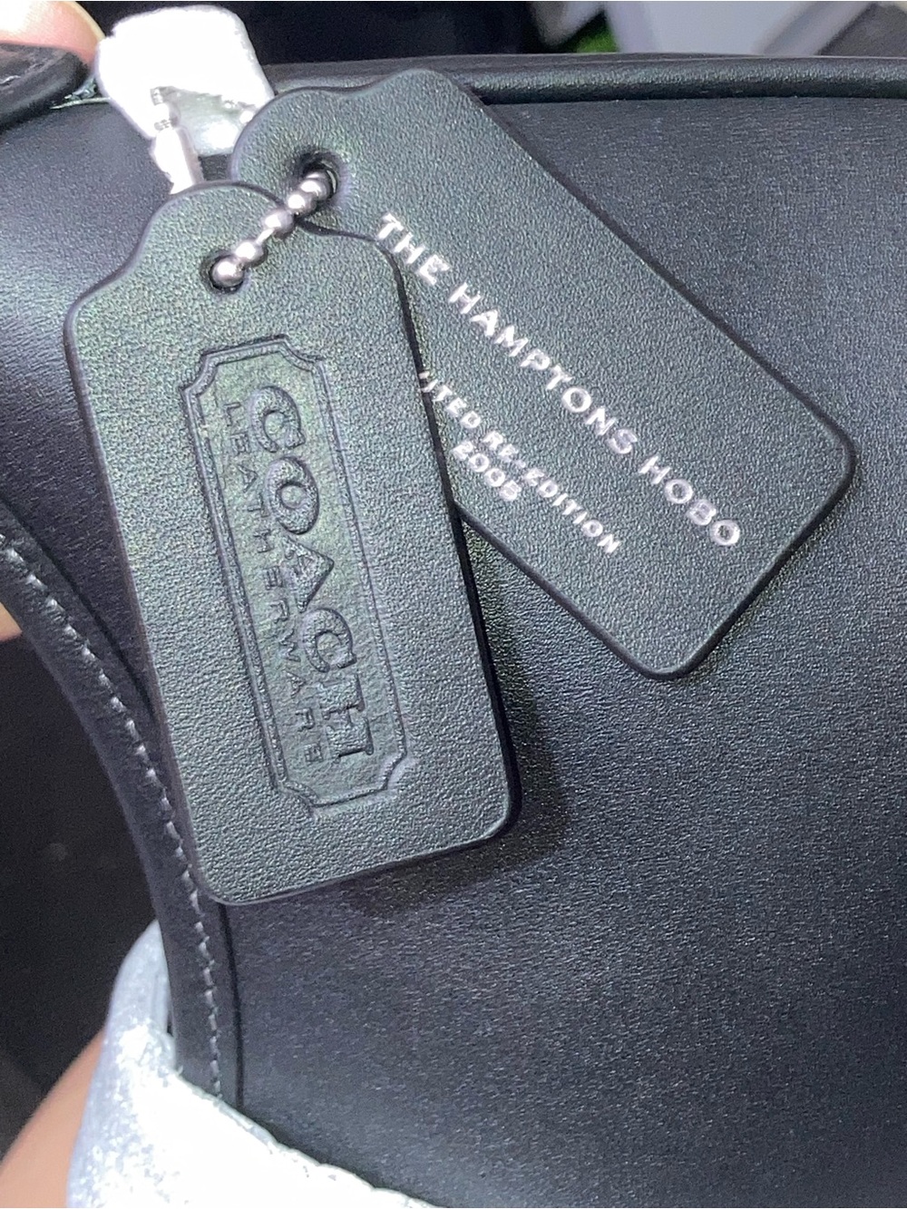 NEW $295 Coach Hamptons Black Leather Hobo Bag - Limited Edition - Picture 4 of 15